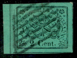 Delcampe - Antichi Stati Italiani - Stato Pontificio - 1867 - 2 Cent Stemma (13) Bordo Di Foglio A Sinistra - Usato - Other & Unclassified