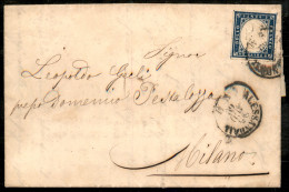 Delcampe - Antichi Stati Italiani - Sardegna - 20 Cent (15C) Su Lettera Da Alessandria A Milano Del 23.8.1860 - Autres & Non Classés