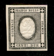Antichi Stati Italiani - Sardegna - 1861 - 2 Cent Nero Intenso (20e) Con Leggera Doppia Impressione Dell'ovale - Gomma I - Andere & Zonder Classificatie