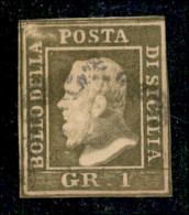 Antichi Stati Italiani - Sicilia - 1859 - 1 Grano (4d - Oliva) Usato - Diena (400) - Other & Unclassified