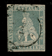 Antichi Stati Italiani - Toscana - 1853 - 2 Crazie Verde Grigio Giallastro (13b) - Ben Marginato Appena Corto In Angolo  - Autres & Non Classés