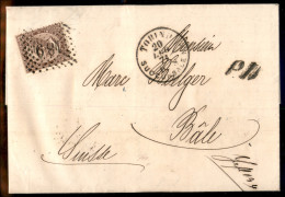 Regno - Vittorio Emanuele II - Lettera Affrancata Con 30 Cent V. Emanuele II (T19) Da Torino Per Basilea Del 20 Lug. 187 - Autres & Non Classés