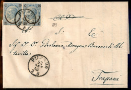 Regno - Vittorio Emanuele II - Lettera Affrancata Con Coppia Orizzontale Del 20 Cent Su 15 Ferro Di Cavallo (23a) Da Pal - Other & Unclassified