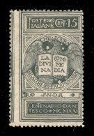 Regno - Vittorio Emanuele III - 1921 - 15 Cent Dante Alighieri Non Emesso (116ndc) - Dentellatura Verticale Spostata A S - Other & Unclassified