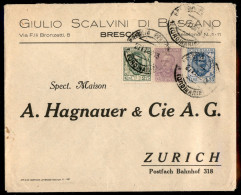 Regno - Vittorio Emanuele III - Tricolore - Busta Affrancata Con Floreale 25 Cent (200) + 1,25 Lire (202) + 50 Cent Parm - Other & Unclassified