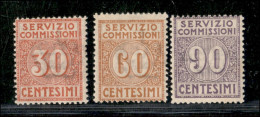 Regno - Servizio Commissioni - 1913 - Servizio Commissioni (1/3) - Serie Completa - Gomma Originale Con Traccia Di Lingu - Autres & Non Classés
