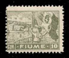 Occupazioni I Guerra Mondiale - Fiume - 1919 - 10 Corone Fiume (C48 - Carta C) - Gomma Originale (300) - Autres & Non Classés