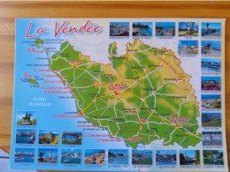 85 -LA VENDEE -  Carte Géographique- Contour Du Departement  Avec Multivues - Mapas