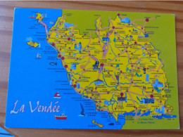 85 -LA VENDEE -  Carte Géographique- Contour Du Departement - Cartes Géographiques
