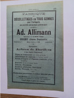 Ancienne Publicité Horlogerie AD.ALLIMANN COURT Jura Bernois  Suisse 1914 - Suiza