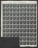 C.L.N. - Mantova - 1945 - 15 Cent + 1,85 Lire (2) - Blocco Di 95 Bordo Foglio (mancano 81/95) Con Gli Errori Della Compo - Other & Unclassified