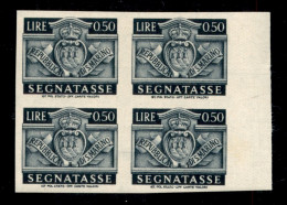 San Marino - 1945 - 50 Cent (72a) - Quartina Non Dentellata - Gomma Integra - Other & Unclassified