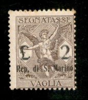 San Marino - 1924 - 2 Lire (5) - Gomma Integra - Other & Unclassified