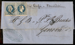 Europa - Austria - Coppia Del 10 Soldi (4) Su Lettera Da Costantinopoli A Genova Del 17.1.1874 - Un Valore Mancante - Autres & Non Classés