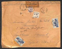 Delcampe - Oltremare - Tunisia - Assicurata Con Valore Dichiarato (1500 Franchi) Per Mulhrose Dornach Del 3.10.1936 - Other & Unclassified