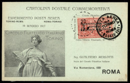 Aerogrammi - Regno D'Italia - 1917 - Posta Aerea - Cartolina Commemorativa Con 25 Cent Esperimento Posta Aerea (1) + Bus - Autres & Non Classés