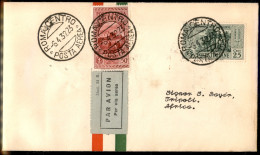 Aerogrammi - Regno D'Italia - Garibaldi (315 + 32 Aerea) - 2 Valori Su Aerogramma FDC (6 Aprile 1932) Da Roma A Tripoli  - Autres & Non Classés