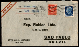 Aerogrammi - Regno D'Italia - Aerogramma Affrancato Con Due 2 Lire (al Retro) + 10 Lire Imperiale (Aerea 15 + 17) + Comp - Autres & Non Classés