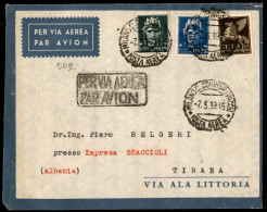 Aerogrammi - Regno D'Italia - Aerogramma Con Affrancatura Tricolore Imperiale 15 Cent + 35 Cent + 50 Cent Aerea (246 + 2 - Autres & Non Classés