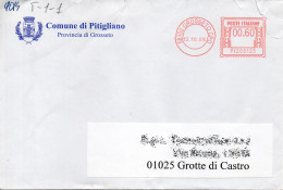 Stemma Comune Di Pitigliano (Provincia Di Grosseto) Su Busta Tipo 1 Anno 2008 - Sobres