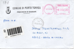 Stemma Comune Di Porto Torres (Provincia Di Sassari) Su Busta Tipo 1 Anno 2010 - Enveloppes