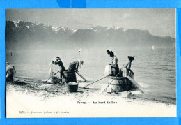 VIX033, Vevey, Animée, Femmes Faisant La Lessive Dans Le Lac Léman, 5071, Précurseur, Non Circulée - Vevey