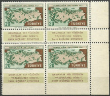 Turkey; 1957 Centenary Of The Instruction Of Forestry In Turkey ERROR "Partially Imperf." - Ungebraucht