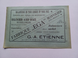 Ancienne Publicité Horlogerie FABRIQUE EGA G-A ETIENNE SONVILLIER   Suisse 1914 - Zwitserland