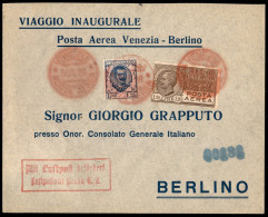 Primi Voli - Italia - 1928 (30 Maggio) - Primo Volo Venezia Berlino - Longhi 1845 - Ex Coll. Provera - Other & Unclassified