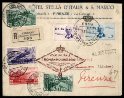 Primi Voli - Italia - 1934 (9 Novembre) - Primo Volo Roma Mogadiscio - Tre Buste Affrancate Con La Serie Completa (Aerea - Other & Unclassified