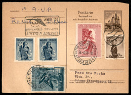 Primi Voli - Italia - 1958 (26 Giugno) - Roma Vienna (Pellegrini 866) - Aerogramma Dal Vaticano - Autres & Non Classés