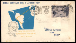 Primi Voli - Italia - Busta Viaggiata Affrancata Con 205 Lire Gronchi Rosa Ricoperto (920/I) - AD - Autres & Non Classés