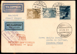 Zeppelin - Austria - 1933 (29 Maggio) - Zeppelin - Cartolina Da Vienna Per Havana (Cuba) - Longhi 221 - Other & Unclassified