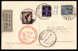Zeppelin - Vaticano - 1930 - Zeppelin Sudamerika - Longhi 20 - Cartolina Con Affrancatura Mista Vaticano Regno Germania  - Autres & Non Classés