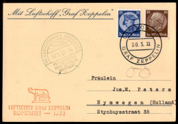 Zeppelin - Germania - 1933 (30 Maggio) - Zeppelin Romfahrt - Longhi 243 - Cartolina Dalla Germania Per L'Olanda Con Boll - Other & Unclassified