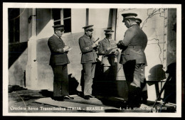 Posta Aerea - Documenti - Cartolina Fotografica Crociera Aerea Italia/Brasile "Lo Studio Della Rotta" - Ed. A. Traldi Mi - Autres & Non Classés