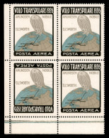 Posta Aerea - Documenti - 1926 - Etichetta Volo Transpolare - Quartina Angolo Di Foglio Con Esemplare In Basso A Sinistr - Other & Unclassified