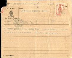 Posta Aerea - Documenti - 1929 (maggio) - Due Telegrammi Albertini - Other & Unclassified