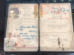 VIET NAM-OLD-ID PASSPORT INDO-CHINA-name-TRAN VAN BICH-1956-1pcs Book - Sammlungen