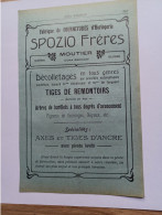 Ancienne Publicité Horlogerie SPOZIO FRERES MOUTIER Jura Bernois  Suisse 1914 - Zwitserland