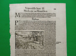 ST-IT PADOVA Xilografia 1570~ Sebastian Münster - Estampas & Grabados