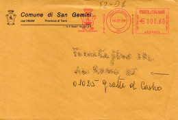 Stemma Comune Di San Gemini (Provincia Di Terni) Su Busta Tipo 2 Anno 2009 - Enveloppes