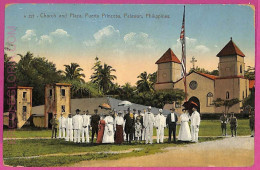 Ag3553 -  PHILIPPINES - VINTAGE POSTCARD  - 1911 - Palawan, Church And Plaza - Filippine