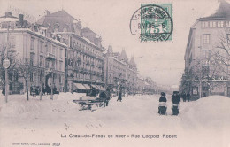 La Chaux De Fonds NE Sous La Neige Animée, Traineau (1629) - La Chaux-de-Fonds