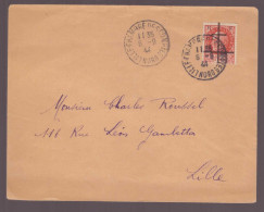 France Libération 1944 Timbre Surchargé Sur Lettre Cachet à Date Lille Chambre Des Comptes 6.9.44 Brief Cover - Liberazione