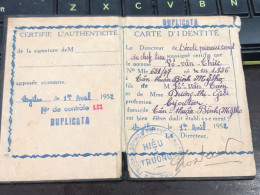 VIET NAM-OLD-ID PASSPORT INDO-CHINA-name-VO VAN THUC-1952-1pcs Book - Colecciones