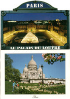 75 - PARIS . " BASILIQUE DU SACRÉ-COEUR " & " LE PALAIS DU LOUVRE " . 2 CPM - Réf. N°373F - - Lotti, Serie, Collezioni