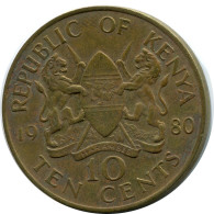 10 CENTS 1980 KENIA KENYA Münze #AR851.D.A - Kenya