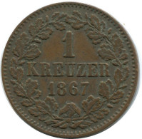 BADEN 1 Kreuzer 1867 German States #DE10575.13.D.A - Other & Unclassified