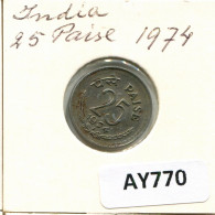 25 PAISE 1974 INDIA Moneda #AY770.E.A - Indien